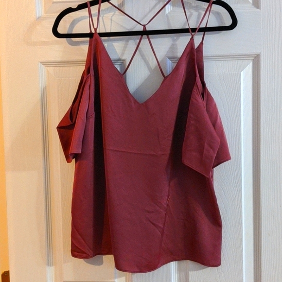 Off the Shoulder Silky Top - Picture 2 of 4